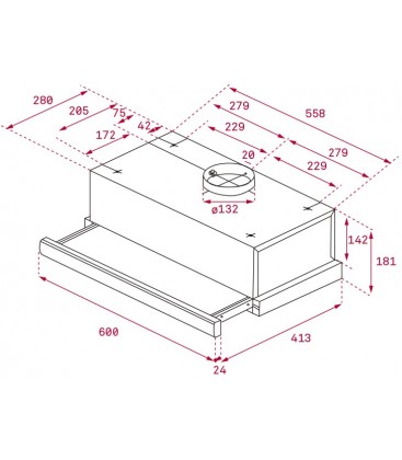 campana telescopica para colocar en mueble 60cm Teka