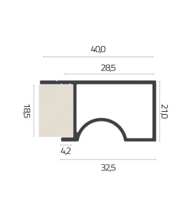 PERFIL MANIJA PARA PUERTAS DE ALUMINIO