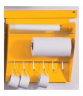 Porta rollos y ganchera para barra plana Linea Colors
