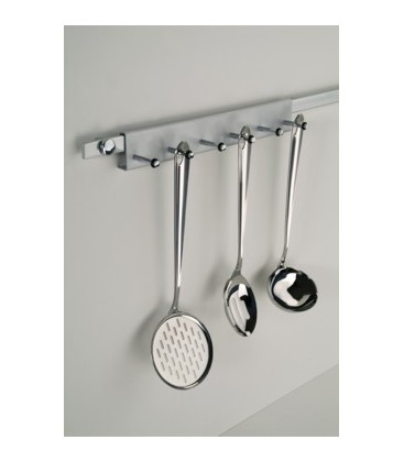 ganchera aluminio para barra plana 11 ganchos