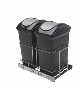 Porta residuos doble en pvc con guias telescopicas