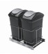 Porta residuos doble en pvc con guias telescopicas
