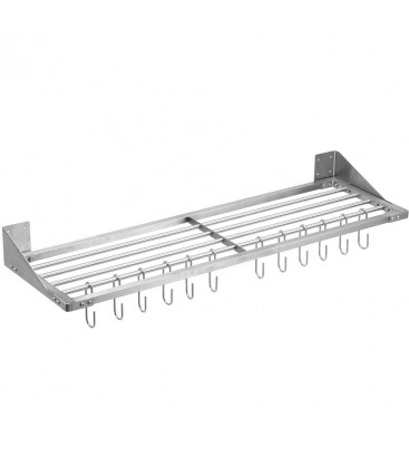Organizador de pared acero inox con ganchera 107cm