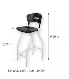 Banqueta Light pvc y cromo