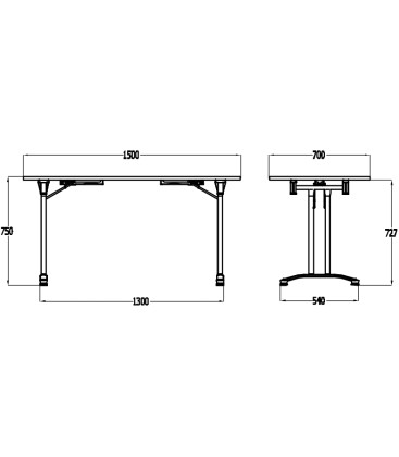 Mesa con patas Plegable tapa nogal