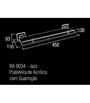 estante acrilico con baranda para baño linea jazz