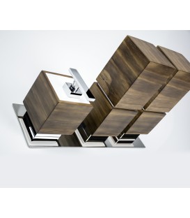 Conjunto Jabonera y dos porta objetos linea Wood