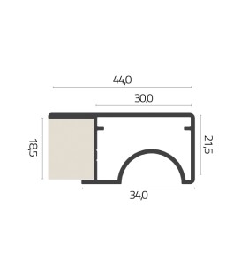 Perfil manija para puertas corredizas en mdf 18mm