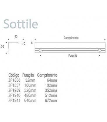 Manija de aplicar por detras de la puerta Linea Sottile
