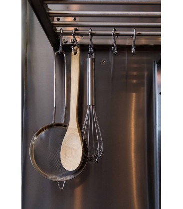 Organizador de pared acero inox con ganchera 107cm