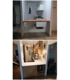 Cocina en mdf laminado con perfil gola
