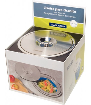 Papelera de mesada de embutir acero