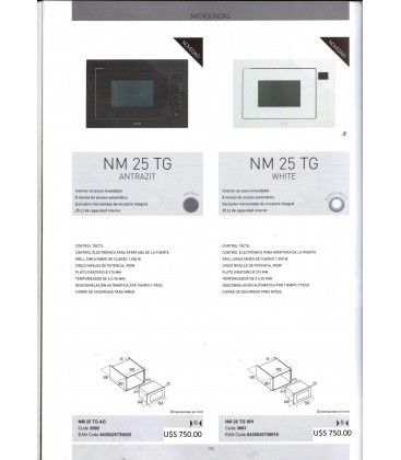 microondas de 25lts digital cristal