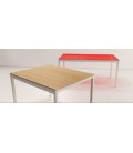 Mesa square con tapa vidrio